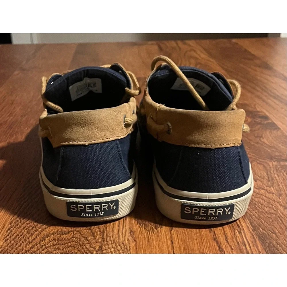 Sperry Bahama II Navy Blue Canvas Boat Shoes Mens 11